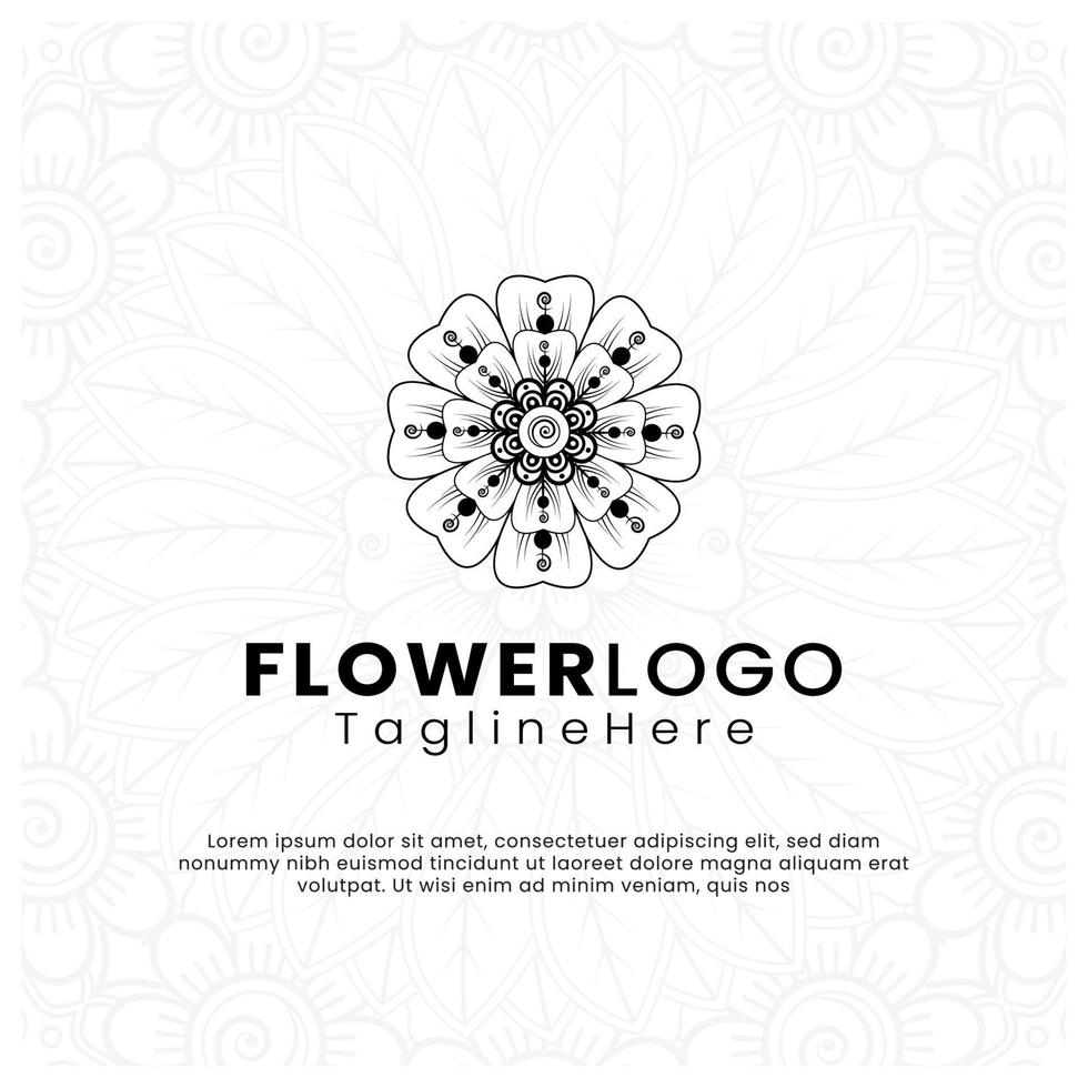 linjekonst skönhet blomma logotyp. inspirationslogodesign. mall vektor illustration. isolerad på vit bakgrund