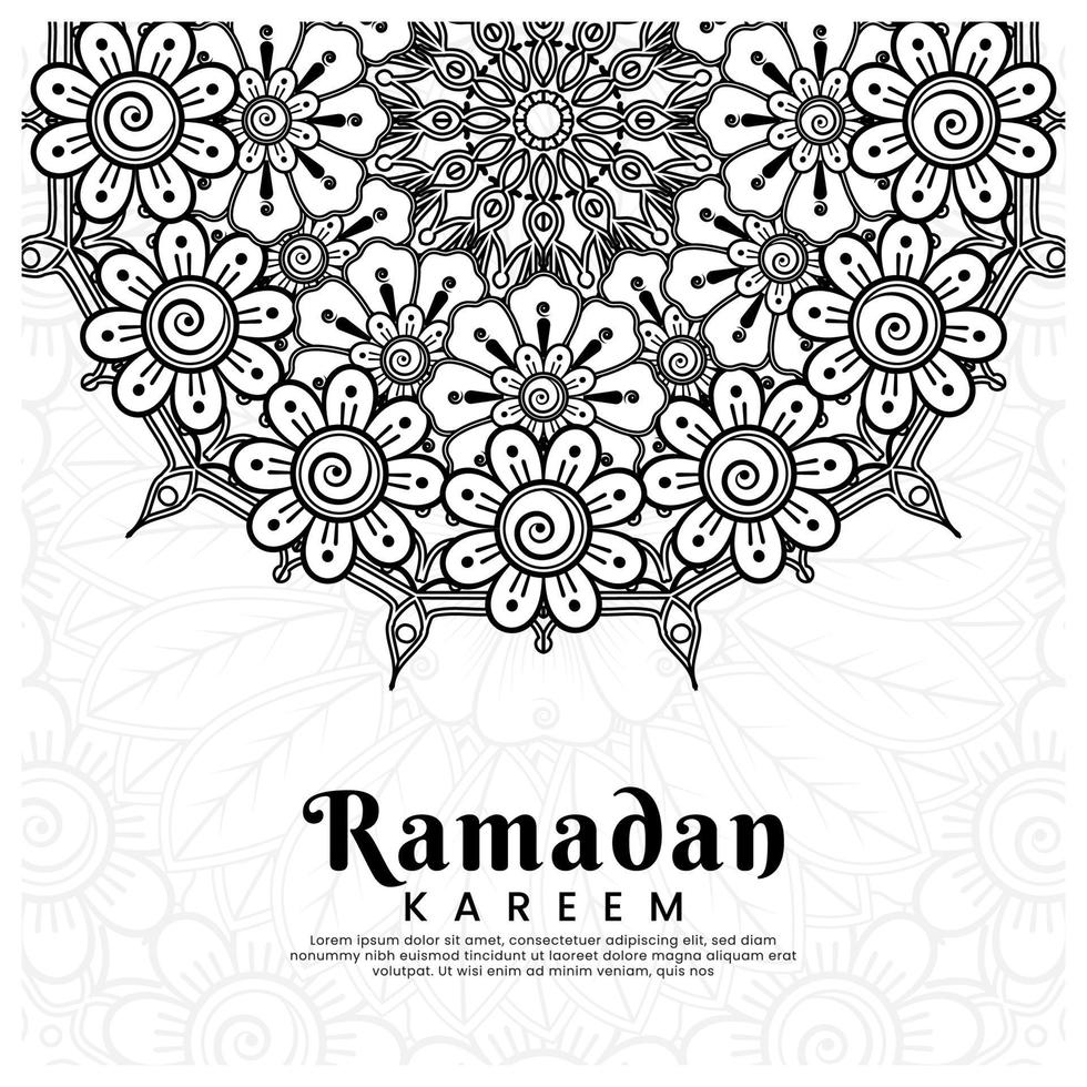ramadan kareem med mehndi blomma bakgrund. abstrakt illustration vektor