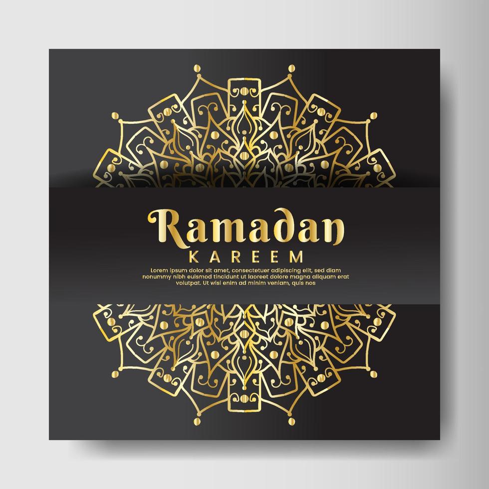 Ramadhan Kareem mit Mandala-Hintergrund. design für ihr datum, postkarte, banner, logo. vektor