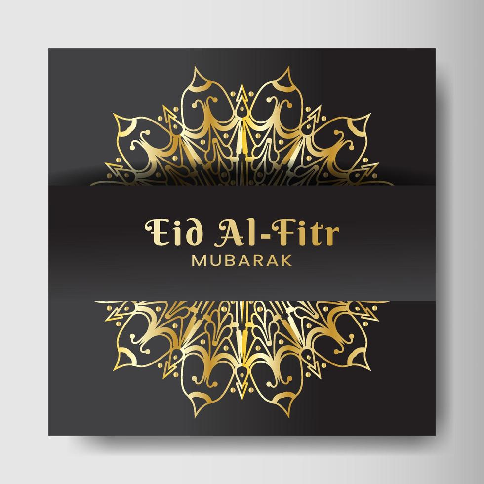 eid al-fitr mit mandalahintergrund. design für ihr datum, postkarte, banner, logo. vektor