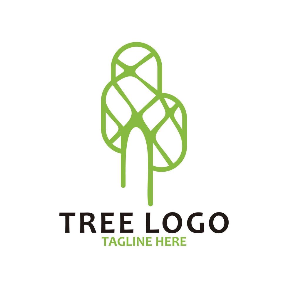 abstrakt träd logotyp ikon vektor isolerade