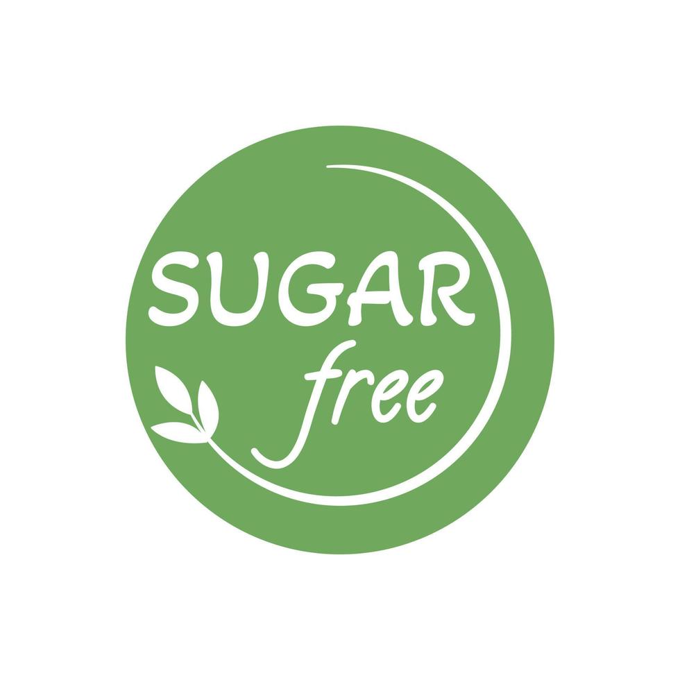 sockerfri ikon. ekosymbol för hälsosam mat. vektor illustration