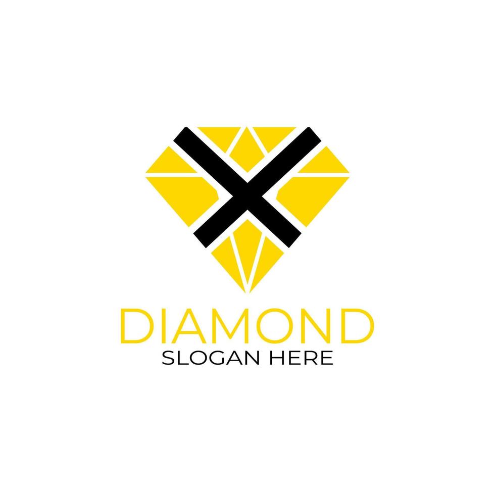 Buchstabe x Diamant-Logo-Design. Designkonzept, Logos, Logogramm, Logotyp-Diamantvorlage vektor