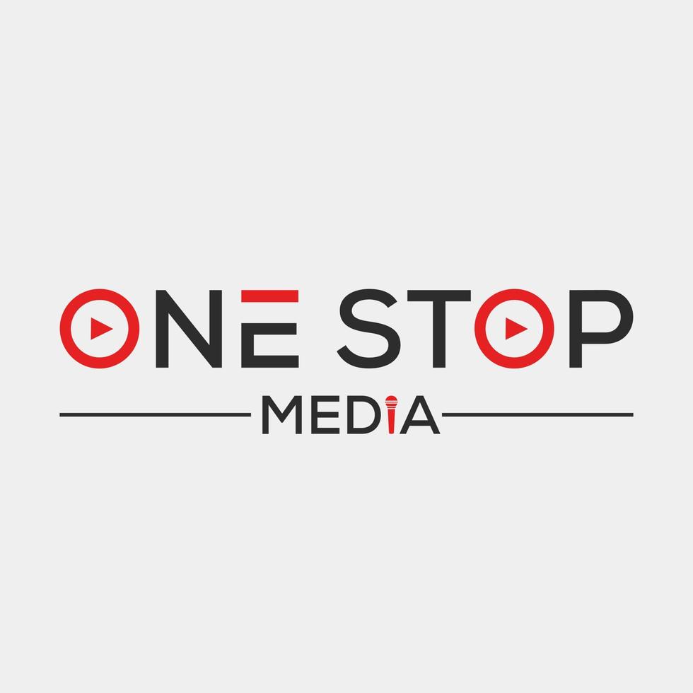 one stop media logotyp design gratis vektor