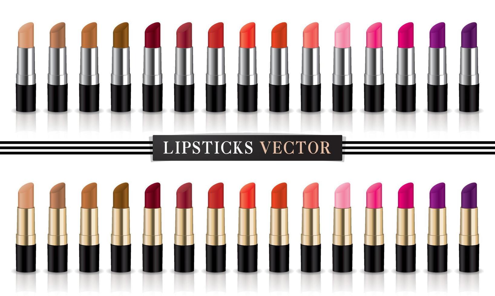 Luxus-Lippenstift-Sammlung Vektor-Set. vektor