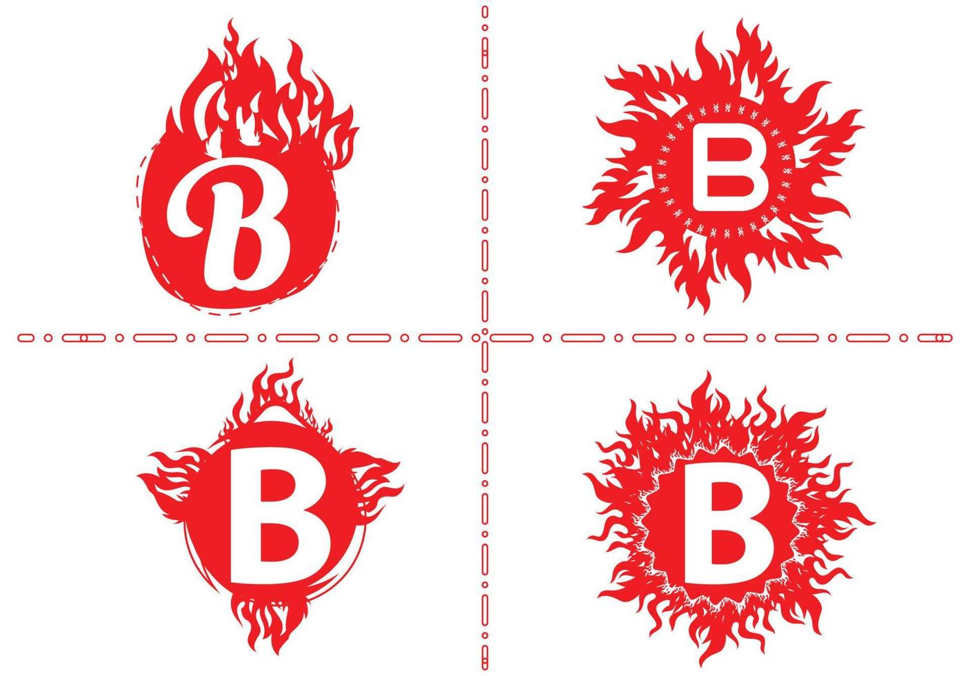 Feuer b-Brief-Logo und Symbol-Design-Vorlage vektor