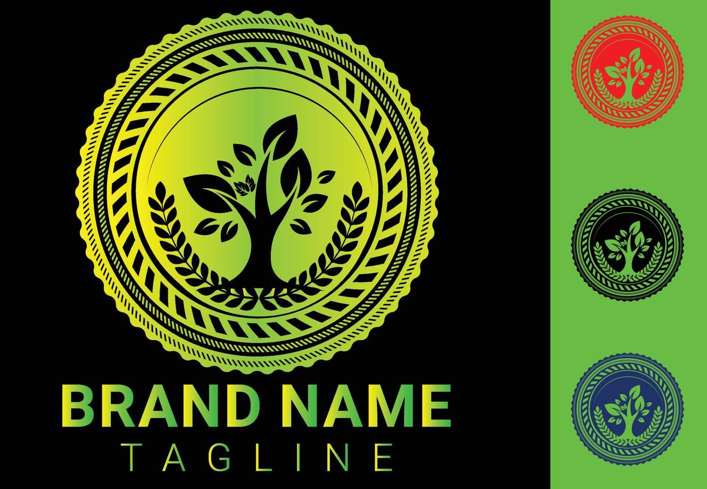 kreatives grünes Blatt-Logo und Icon-Design-Vorlage vektor
