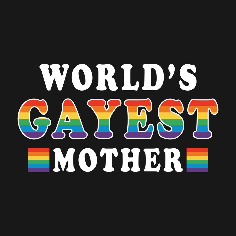 Stolz Homosexuell Regenbogen Typografie Svg T-Shirt-Design vektor