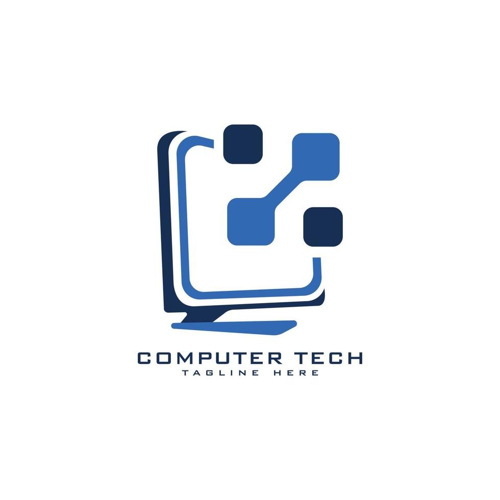 datorteknik logotyp formgivningsmall vektor