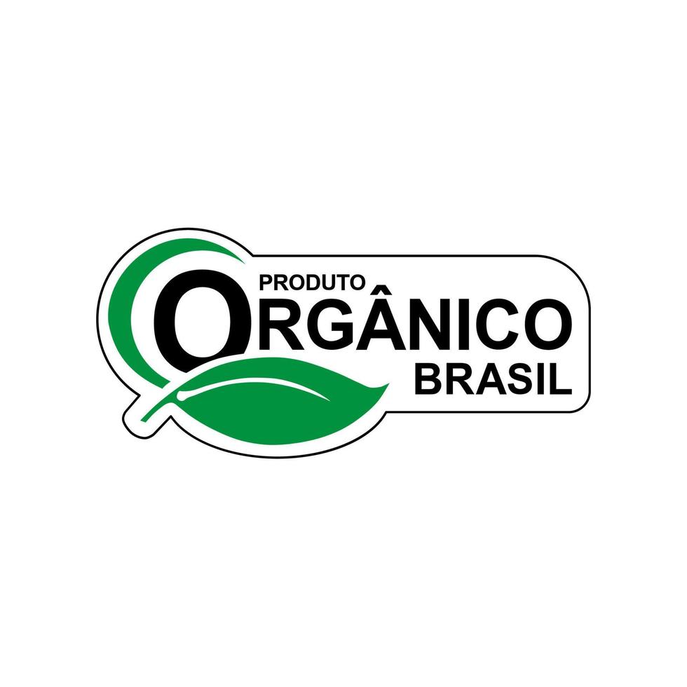 Brasilien ekologisk mat etikett vektor