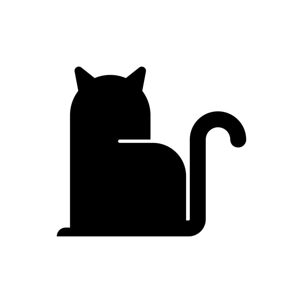 svart katt siluett ikon vektor