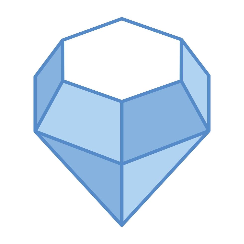 ädelsten, en isometrisk ikon av diamant vektor