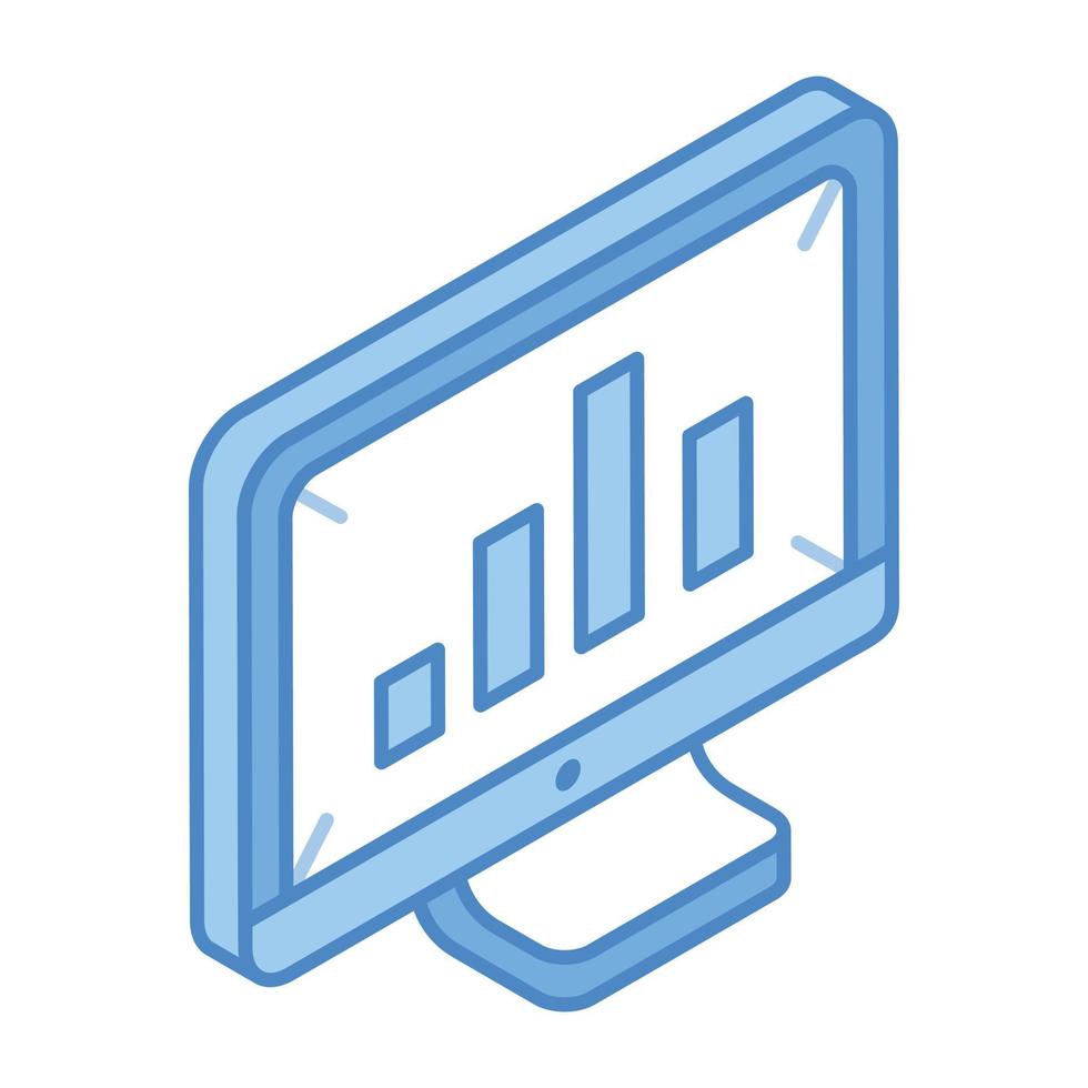 en trendig isometrisk ikon för onlineanalys vektor