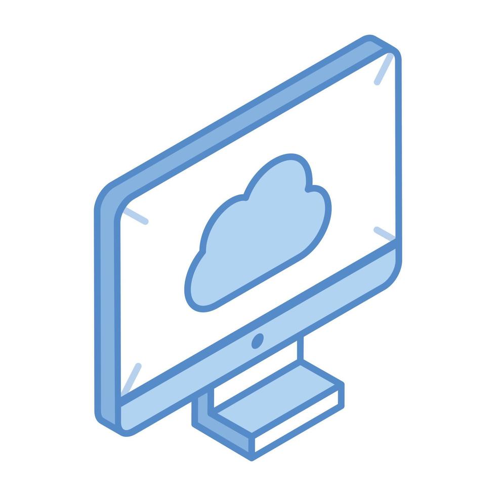 Laden Sie ein isometrisches Symbol des Cloud-Systems herunter vektor