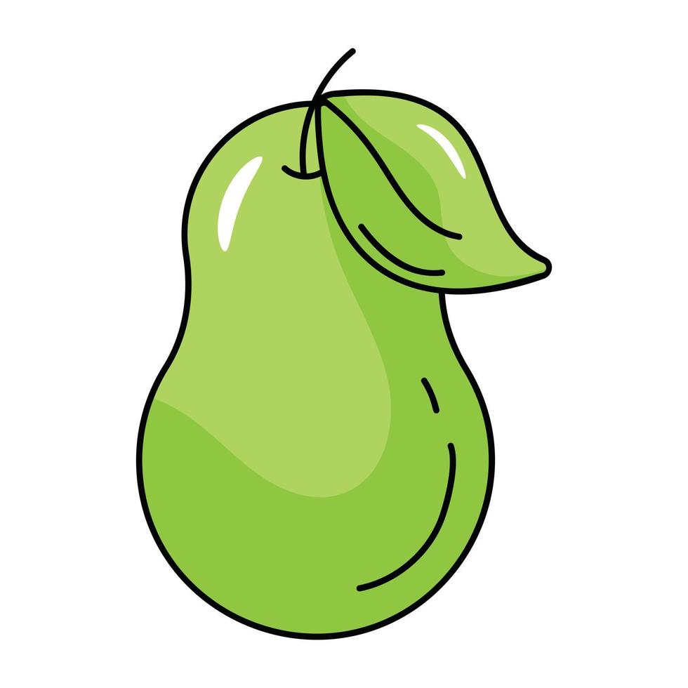 en skalbar platt ikon av päron vektor