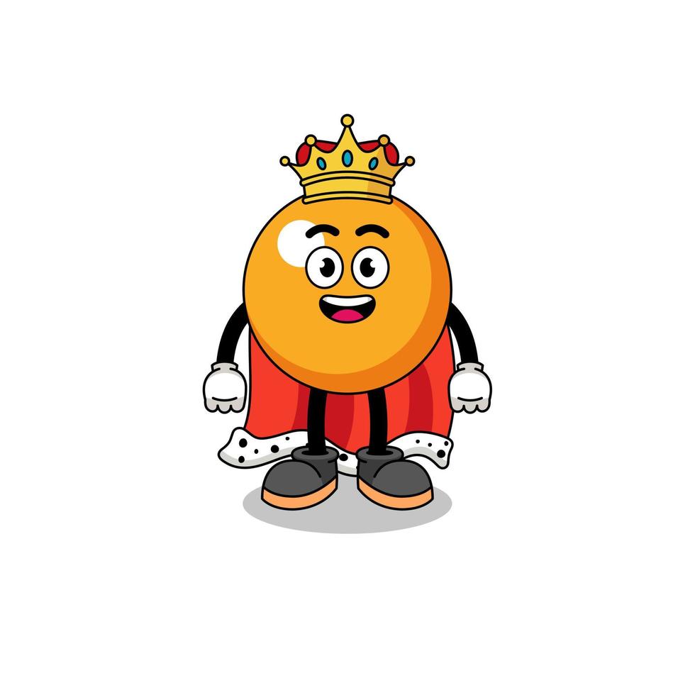 maskot illustration av ping pong boll kung vektor