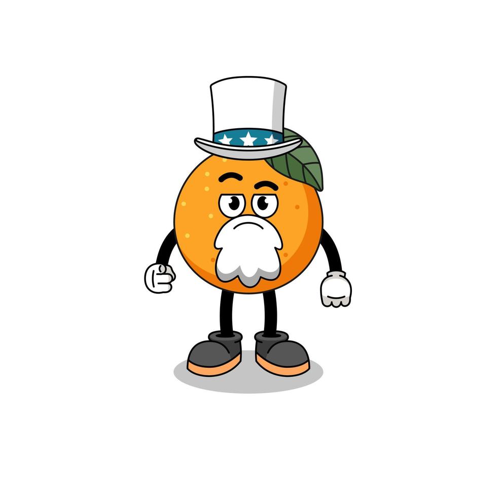 illustration av orange frukt tecknad med jag vill att du gest vektor