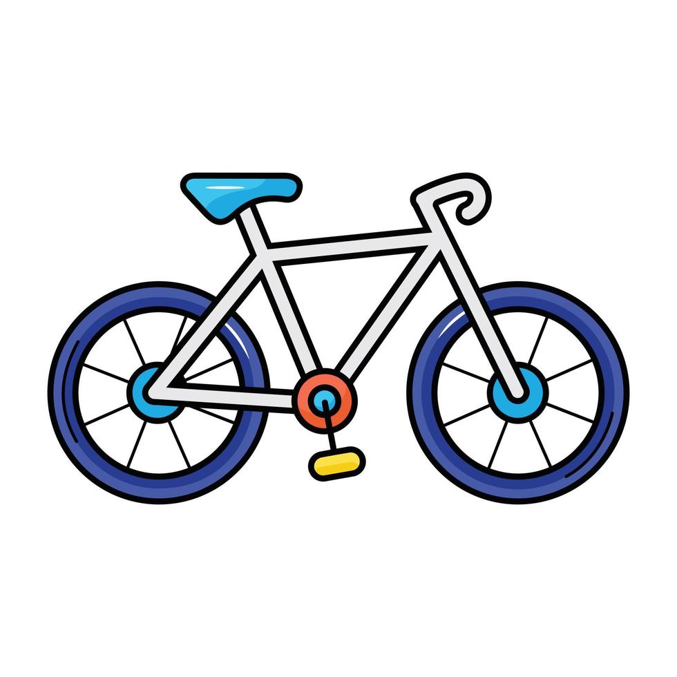einfach zu bedienende flache Ikone des Fahrrads vektor