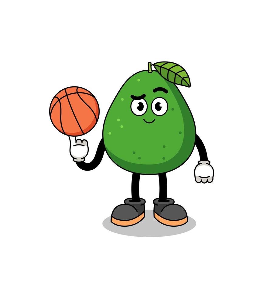 avokado frukt illustration som en basketspelare vektor