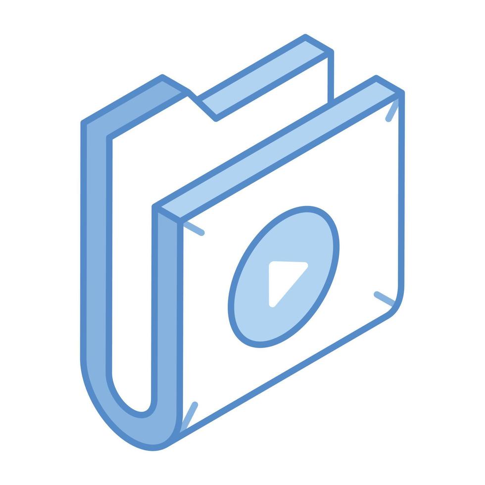 lagringsfil, en isometrisk ikon för mediamappen vektor