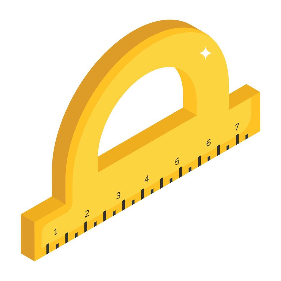 trendige isometrische Ikone des Winkelmessers mit Skalierbarkeit vektor