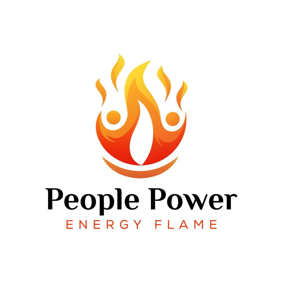 Menschen machen Energie Feuer oder Flamme-Logo-Design-Vektor-Vorlage vektor