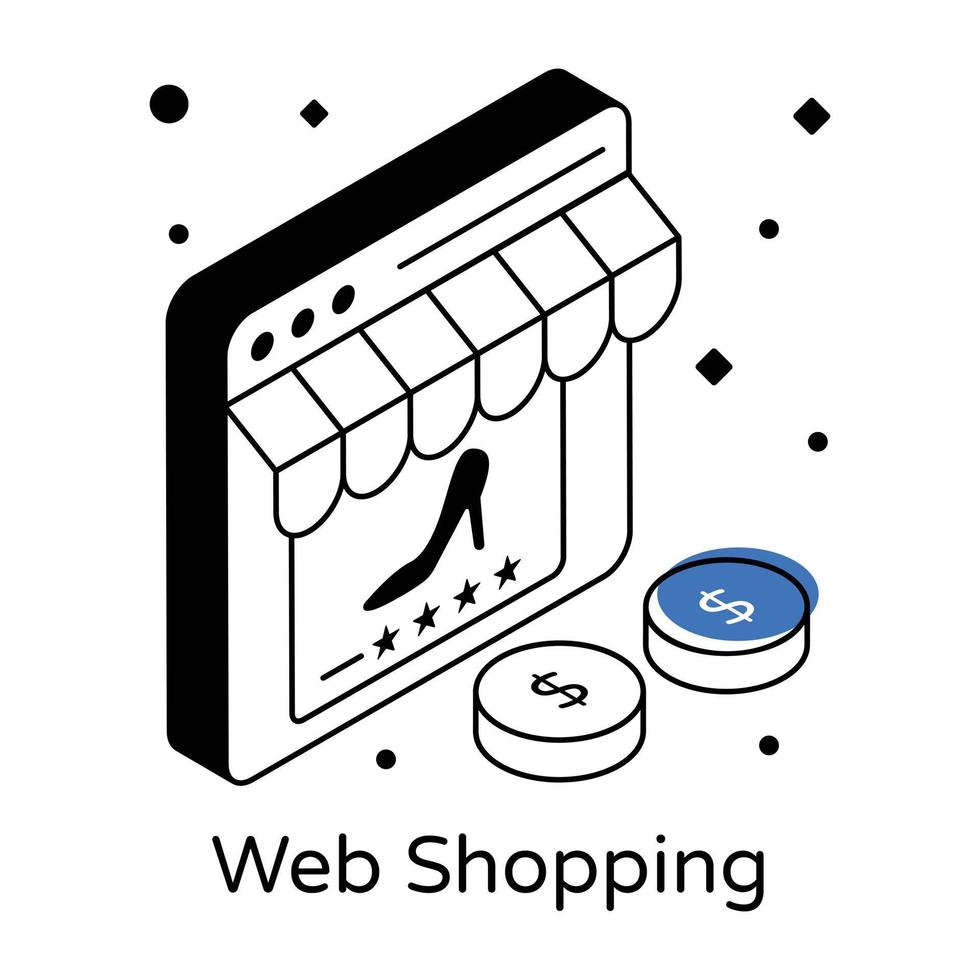 ein Web-Shopping-Symbol in bearbeitbarem Design vektor