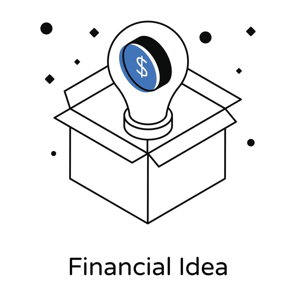 en ikon för finansiell idé i isometrisk design vektor
