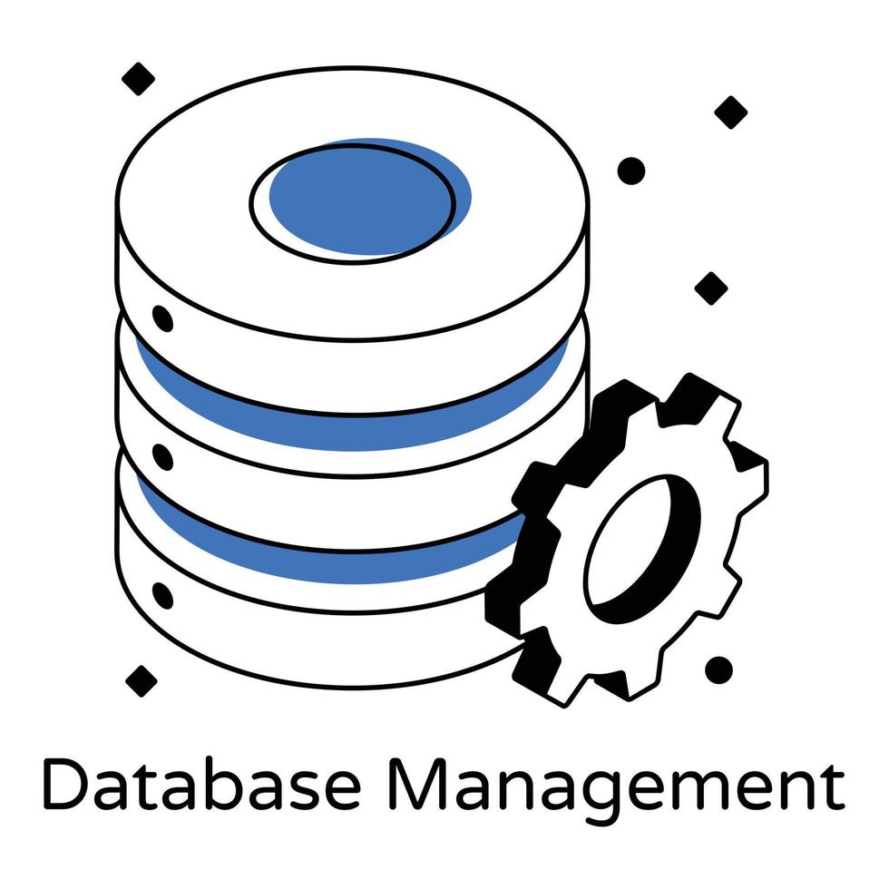 Laden Sie dieses isometrische Premium-Icon der Datenbankverwaltung herunter vektor