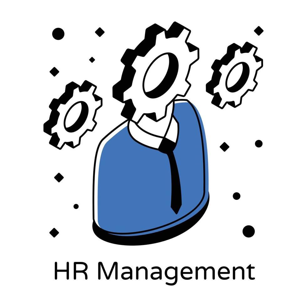 HR-Management-Symbol, Ausrüstung für eine Person vektor