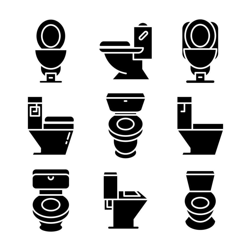 Toilettenschüssel und WC-Symbole vektor