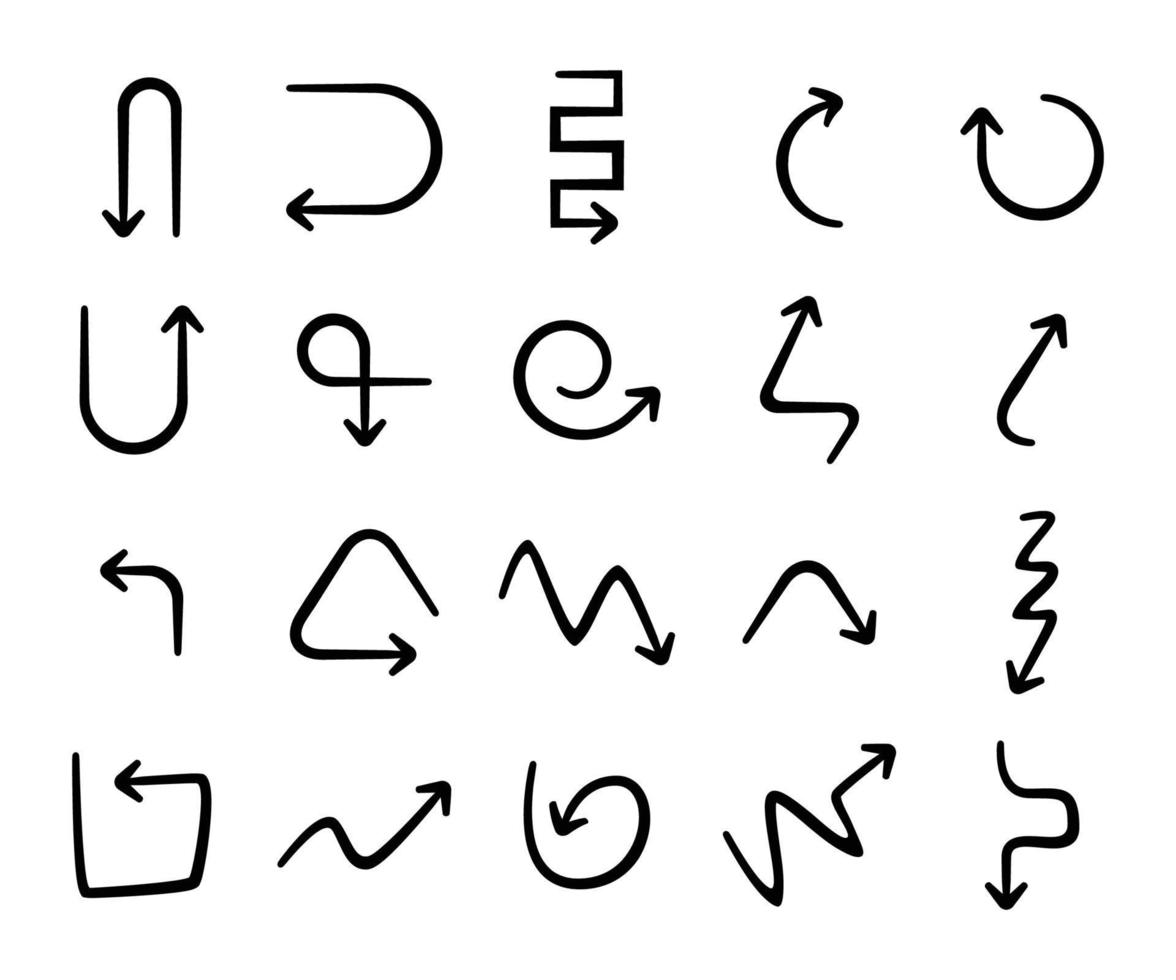 skizzenpfeile symbole gesetzt vektor