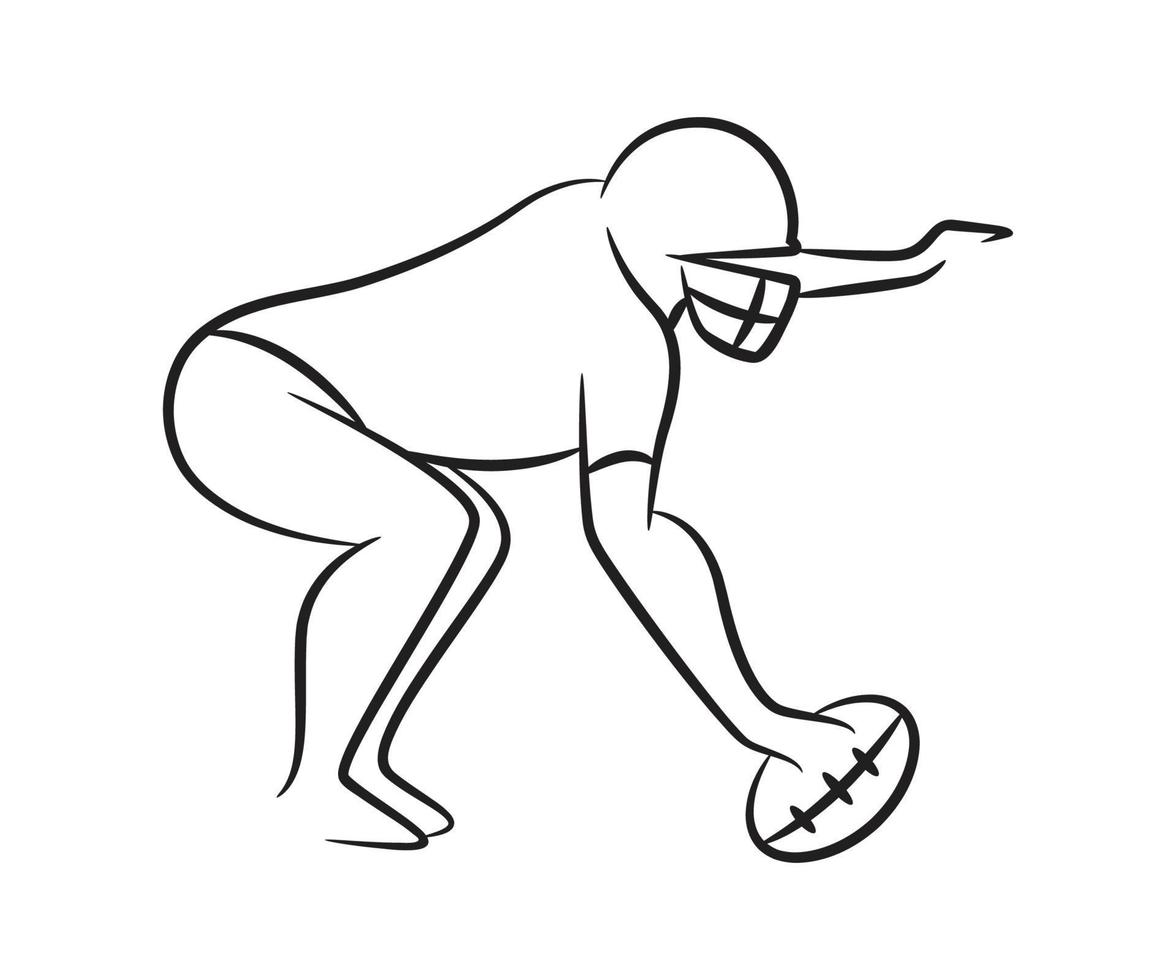 rugby spelare vektor handritad illustration