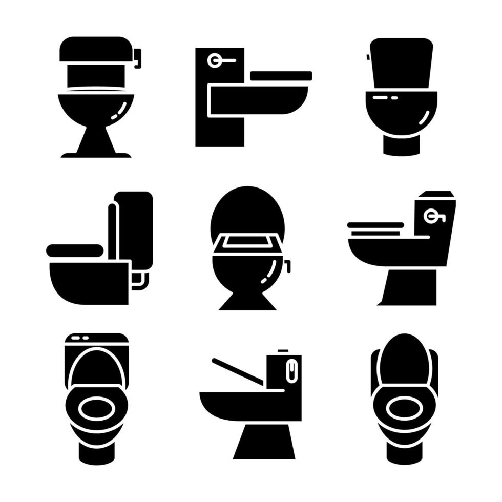 toalettskål ikoner vektor