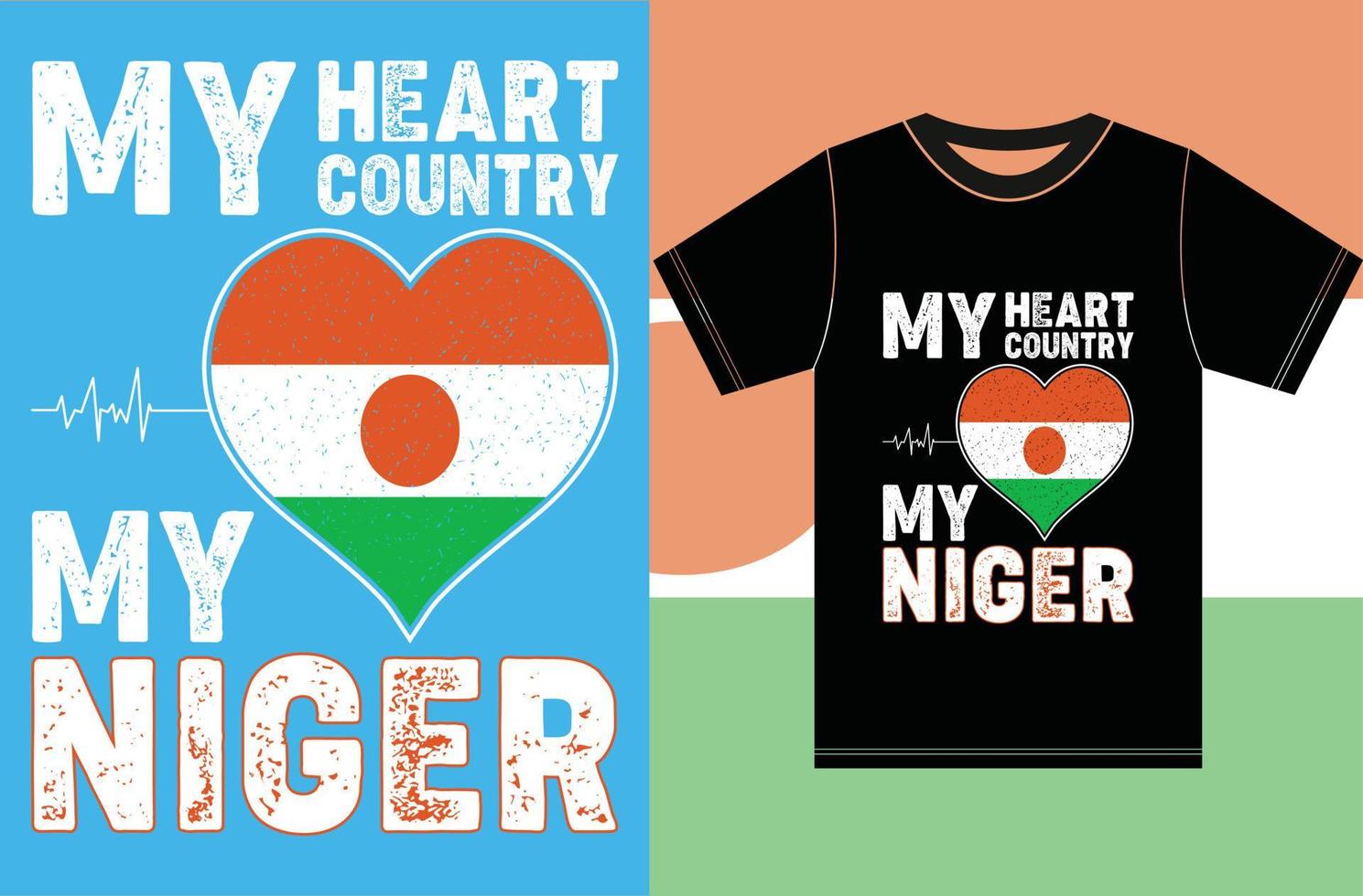 mein Herz, mein Land, mein Niger. Typografie-Vektordesign vektor