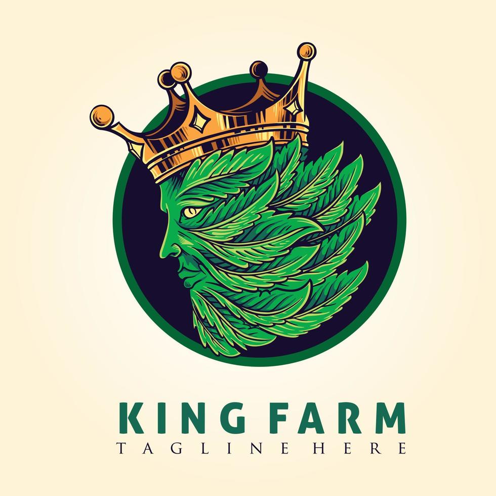 Crown King Leaf Logo Maskottchen Vektorgrafiken für Ihr Arbeitslogo, Maskottchen-Waren-T-Shirt, Aufkleber und Etikettendesigns, Poster, Grußkarten, die Unternehmen oder Marken bewerben. vektor
