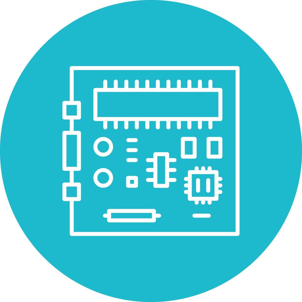 Motherboard-Linienkreis-Hintergrundsymbol vektor