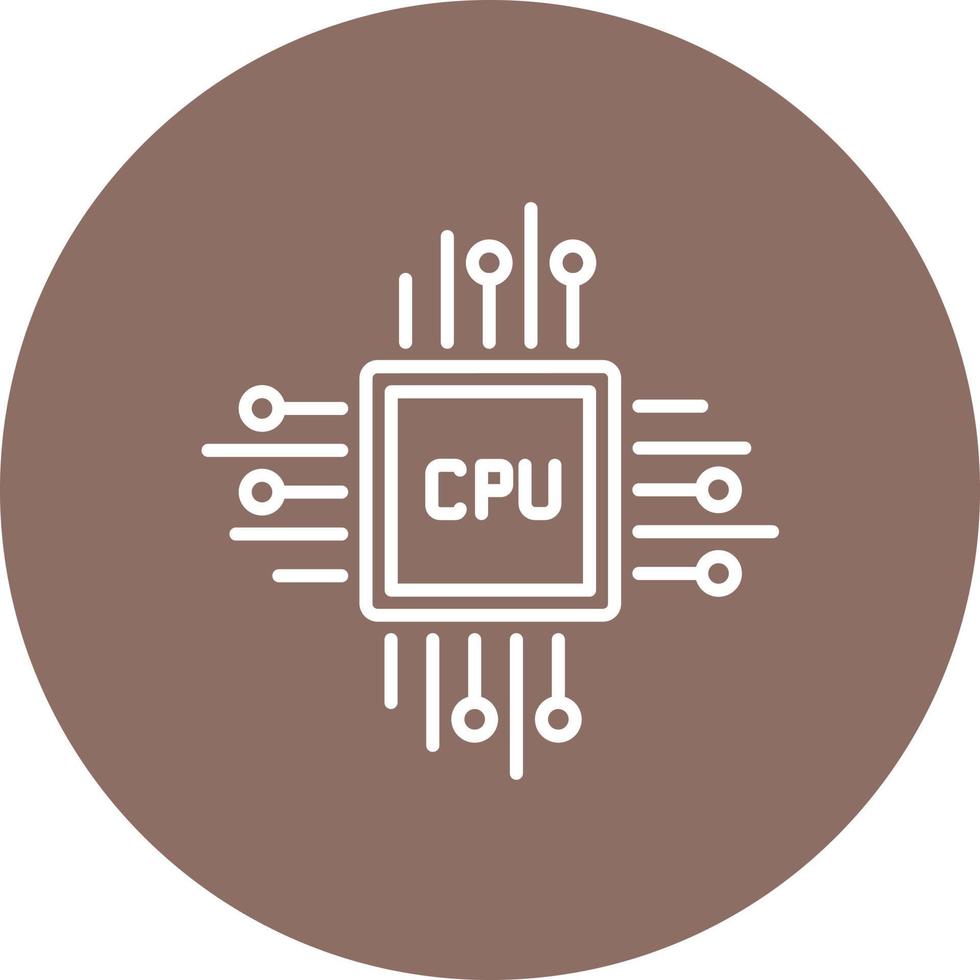 CPU-Prozessor-Linienkreis-Hintergrundsymbol vektor