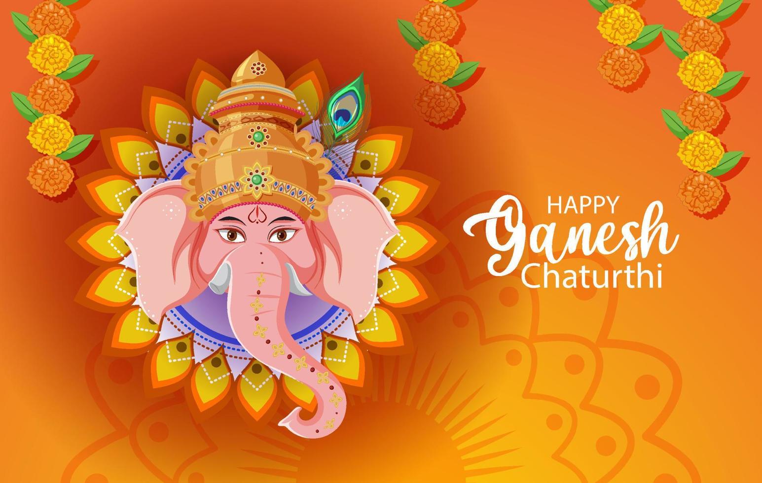 glückliches ganesh chaturthi plakat vektor