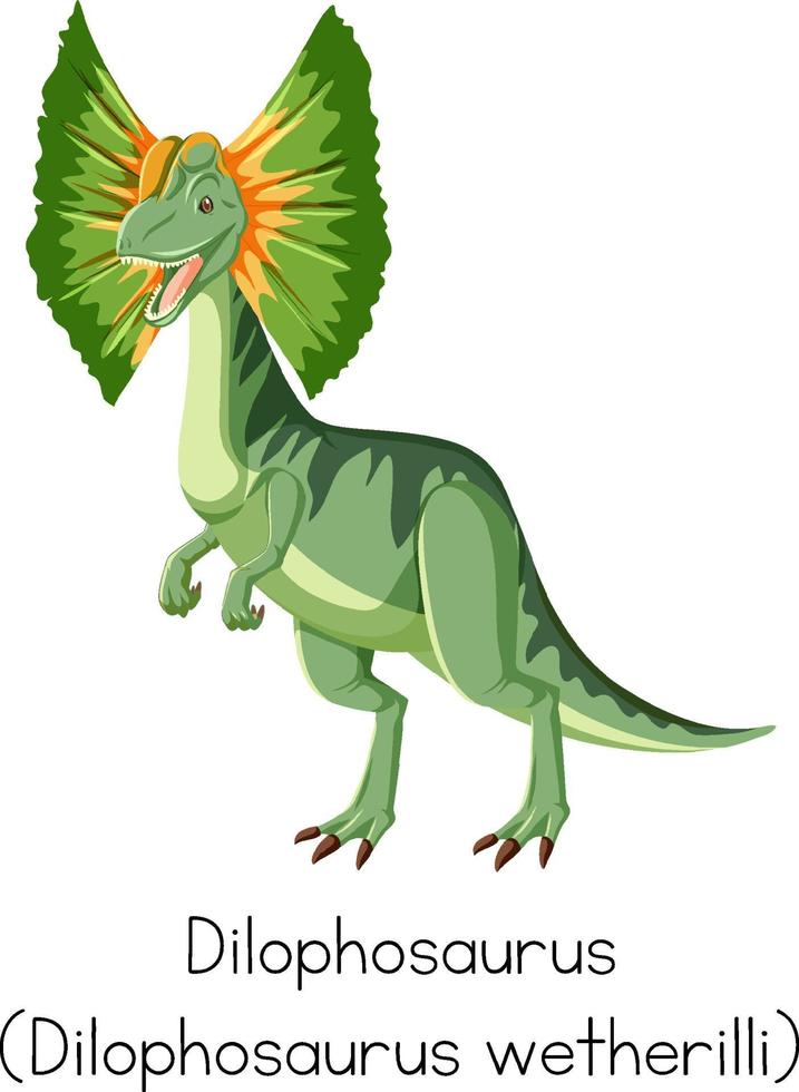 dilofosaurus i grön färg vektor