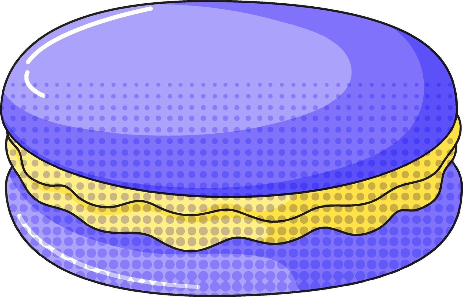 blå macaron med gul grädde vektor
