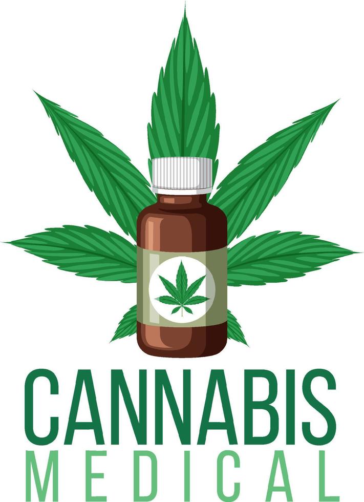 Cannabispflanze medizinisch in der Flasche vektor