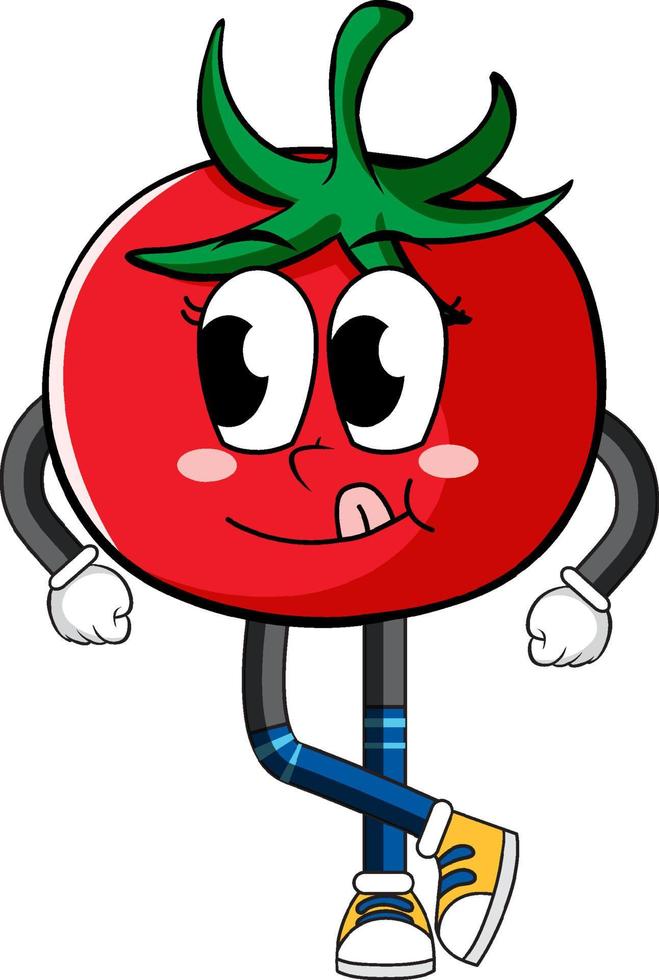 Tomate mit Armen und Beinen vektor