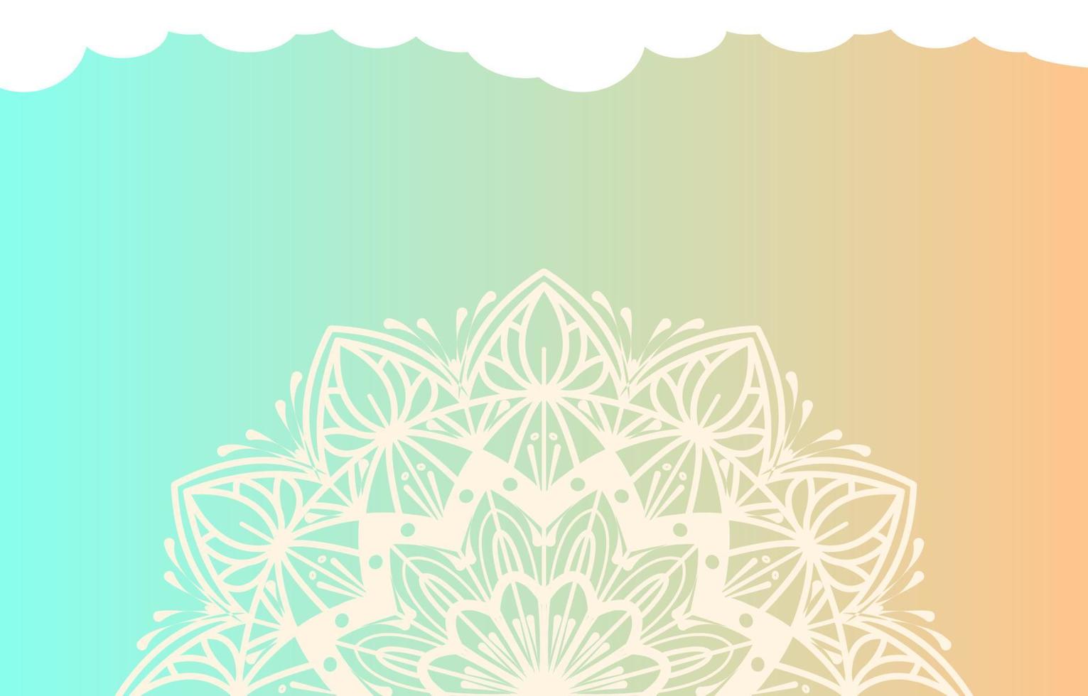 islamisk gradient bakgrundsvektordesign med arabisk mandala och moskédekoration för ramadan kareem dag eller eid muharram banner vektor