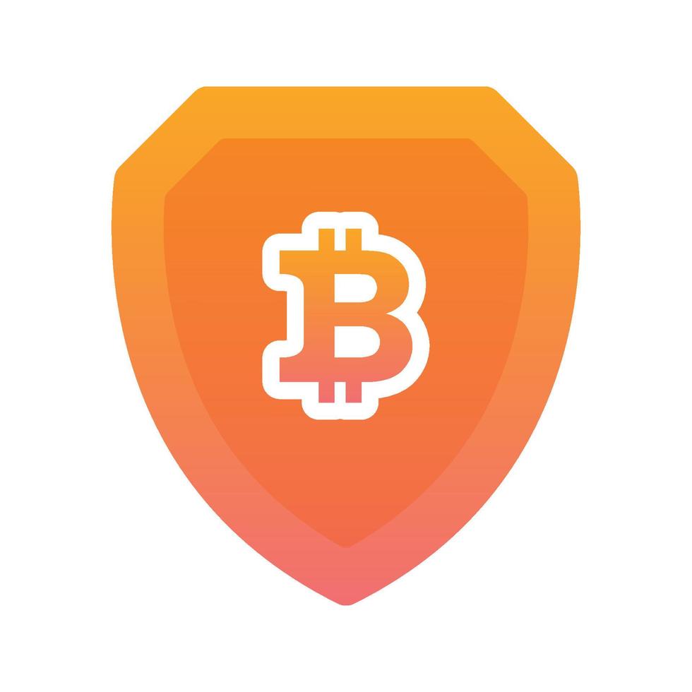 Bitcoin sköld logotyp element designmall ikon vektor