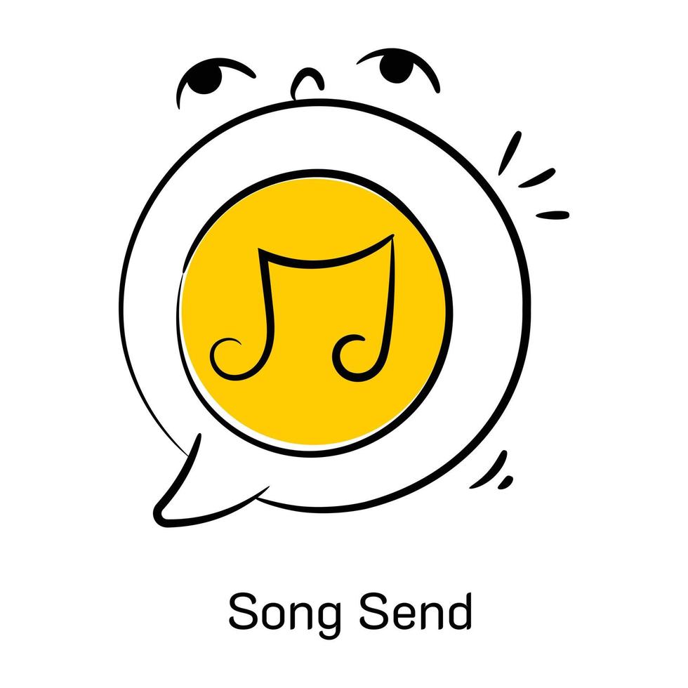 en skalbar handritad ikon för sångsändning vektor