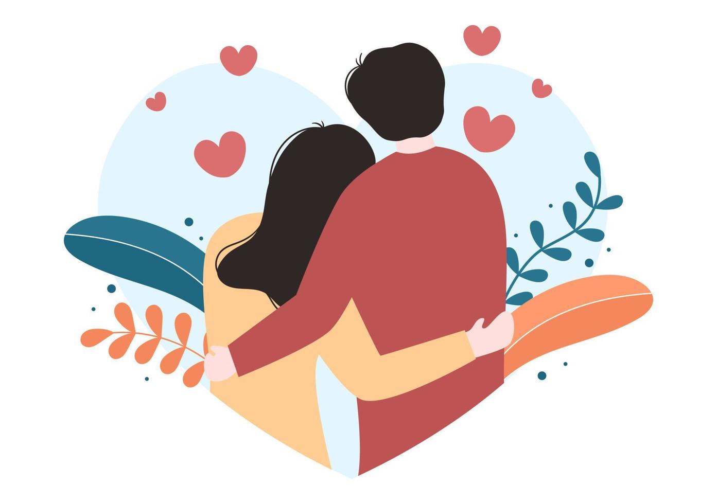 Liebeszeichen-Vektor-Cartoon-Hintergrundillustration zur Selbstpflege, zum Valentinstag oder zu sich selbst Symbol in verschiedenen Aktionen des Glücks für Poster vektor