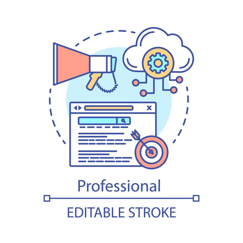 professionell koncept ikon. crm prenumeration tariff idé tunn linje illustration. klientidentitet. hantering av kundrelationer. kunddatabas. vektor isolerade konturritning. redigerbar linje