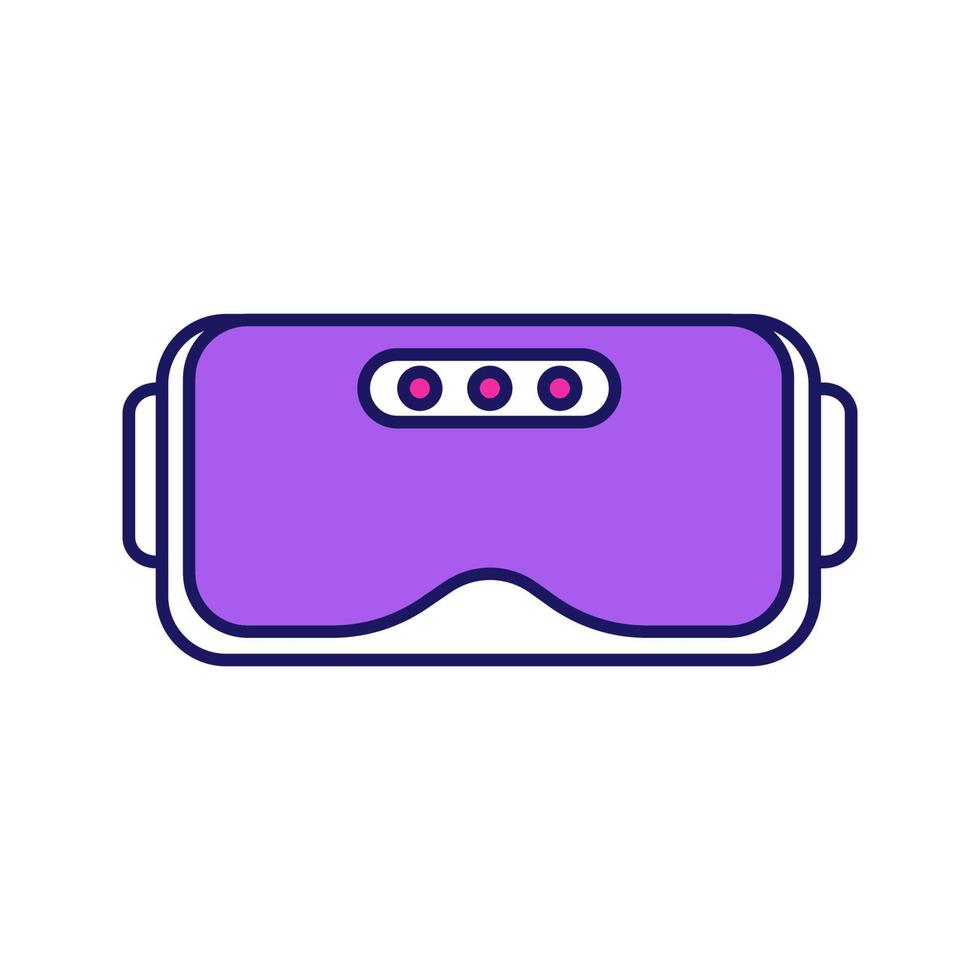 vr headset färgikon. virtuell verklighet maskuppsättning. vr glasögon, glasögon. isolerade vektor illustration