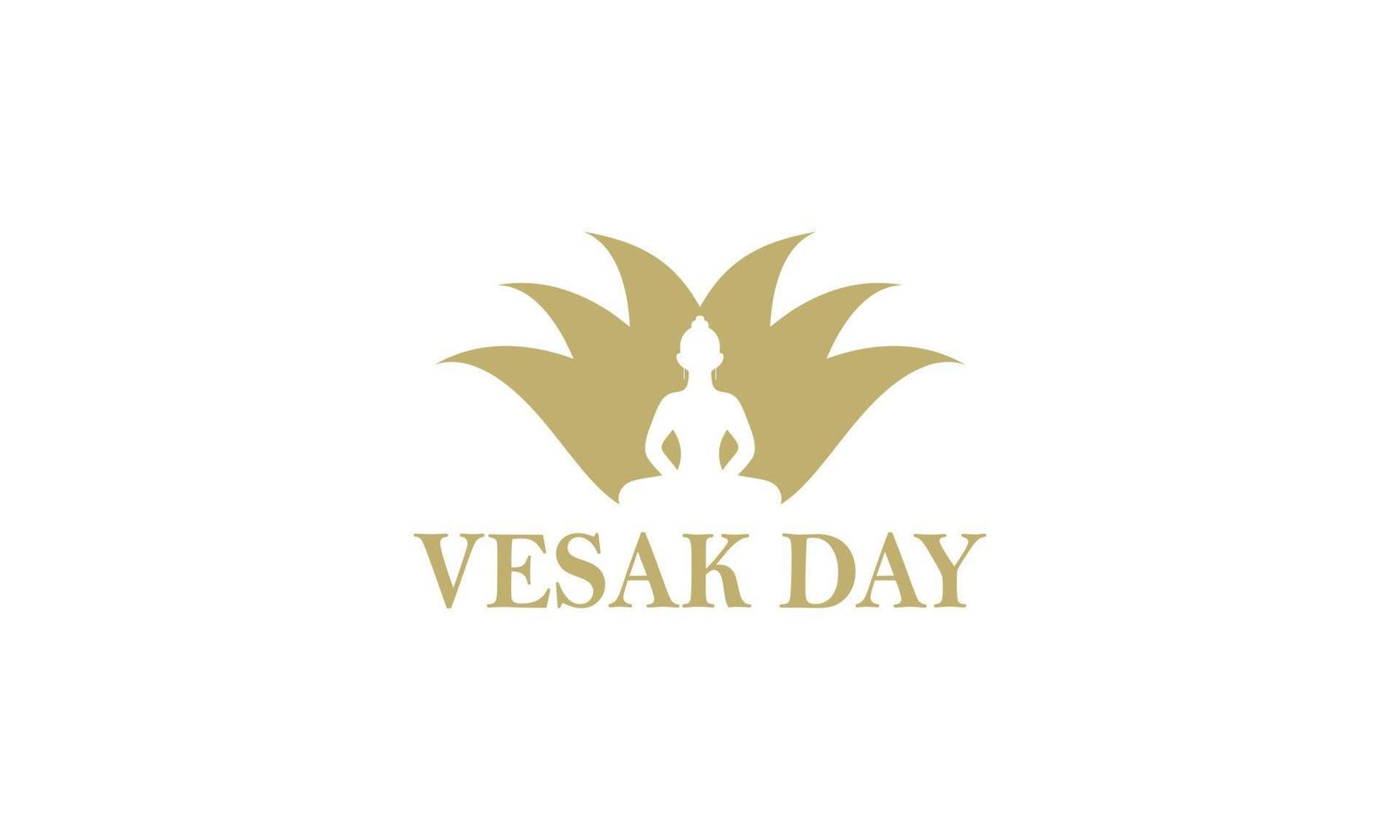 glad vesak dag eller buddha purnima logotypdesign vektor